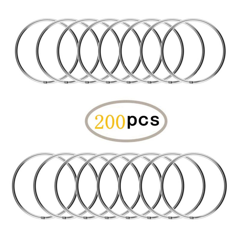 KINGFOREST 200-Pack Split Key Rings (1 Inch/25mm) - Silver Nickel Metal Keychain Rings for Keys, DIY Crafts, Bags & Accessories - Durable Bulk Keyring Hardware with Smooth Edges - Image 2